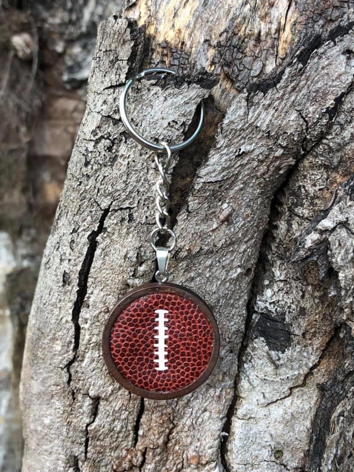 Round Football Keychain