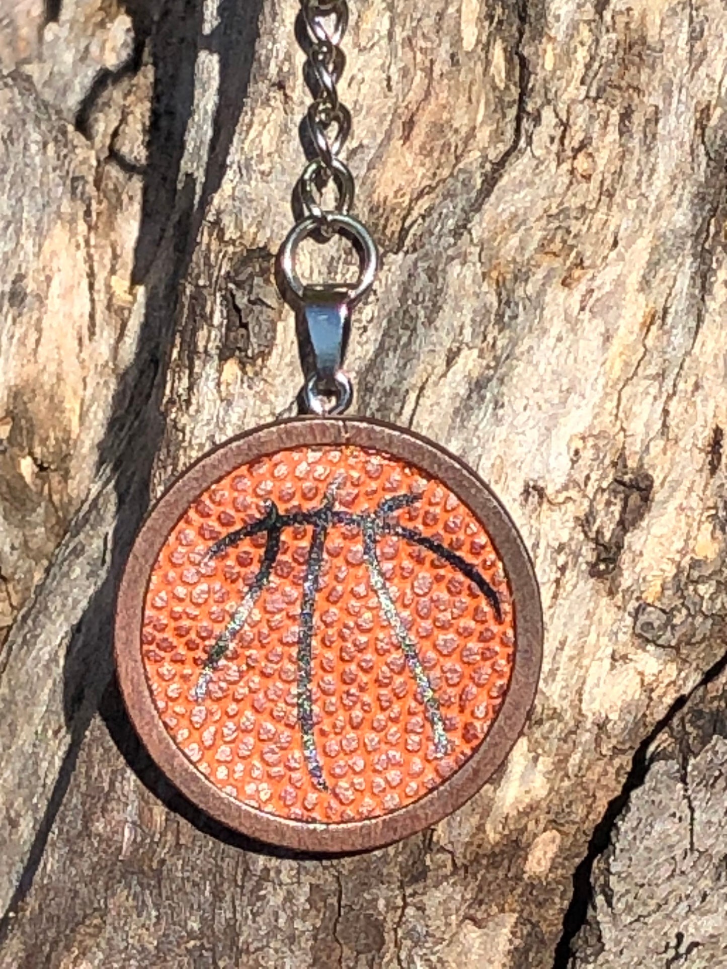 Round Basketball Keychain