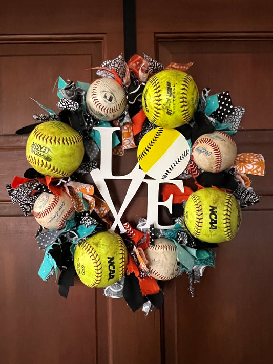 Baseball, Softball and Combo Rag Wreaths