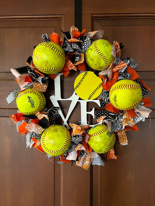 Baseball, Softball and Combo Rag Wreaths