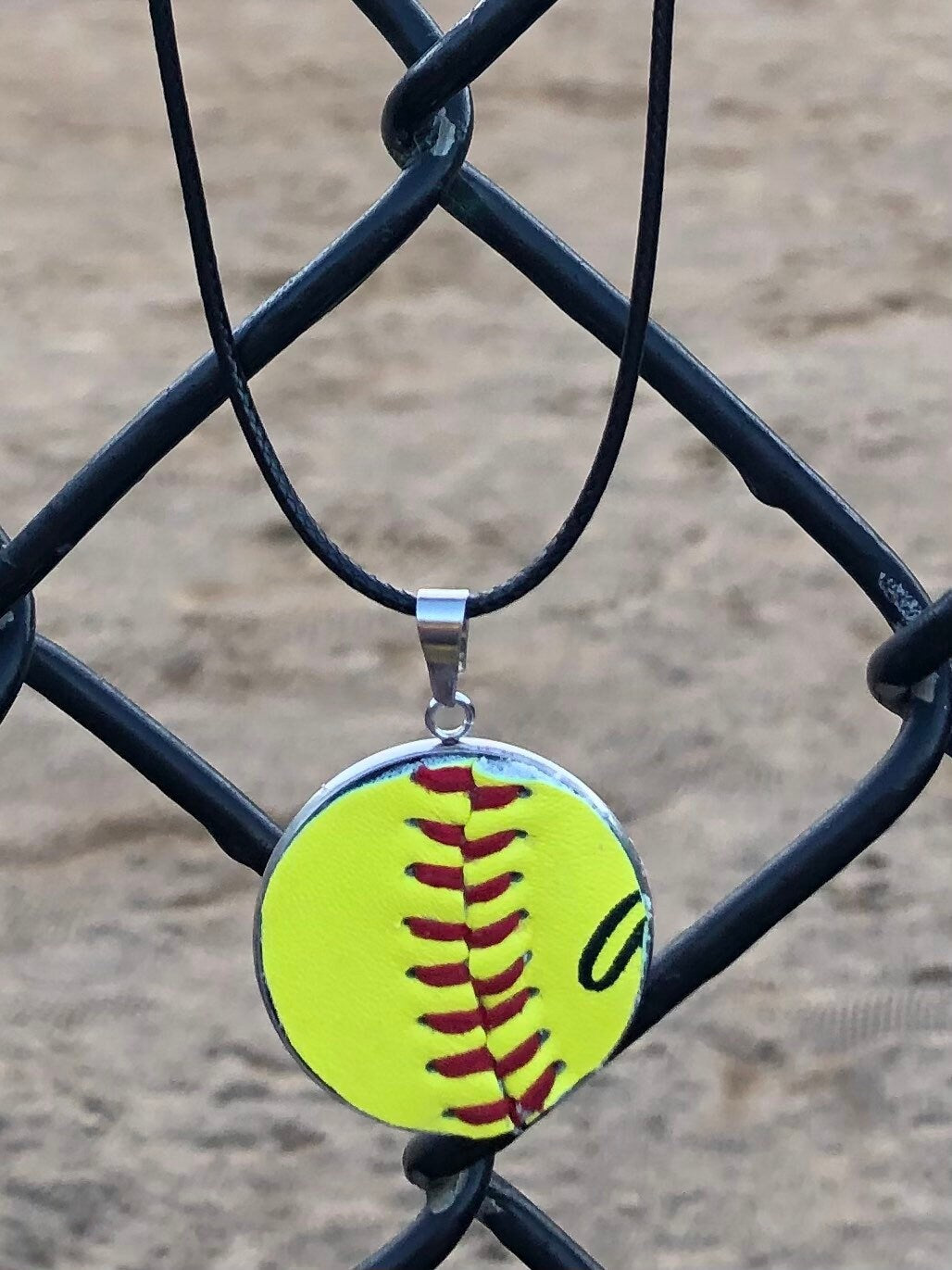 Softball Pendant Necklace