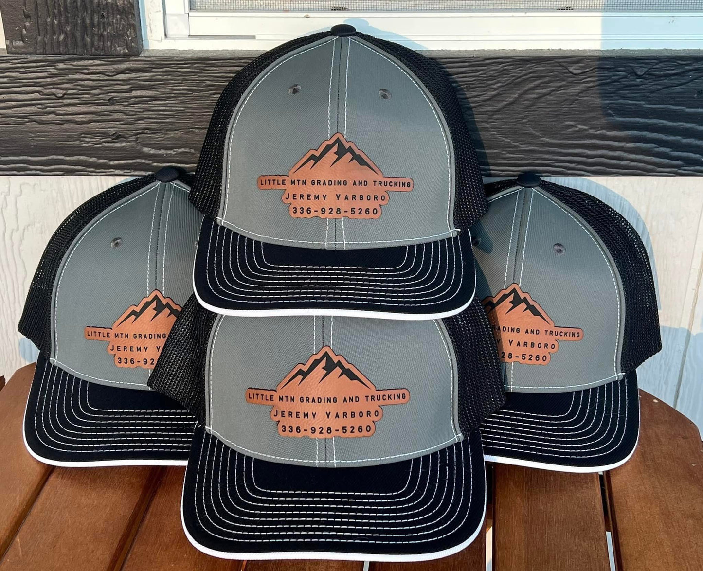 Custom Engraved Leatherette Patch Hats
